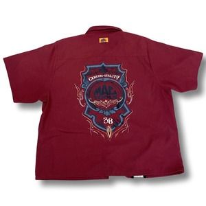 Mac Tools Men’s Short Sleeve Button Up Shirt Double Sided Large L